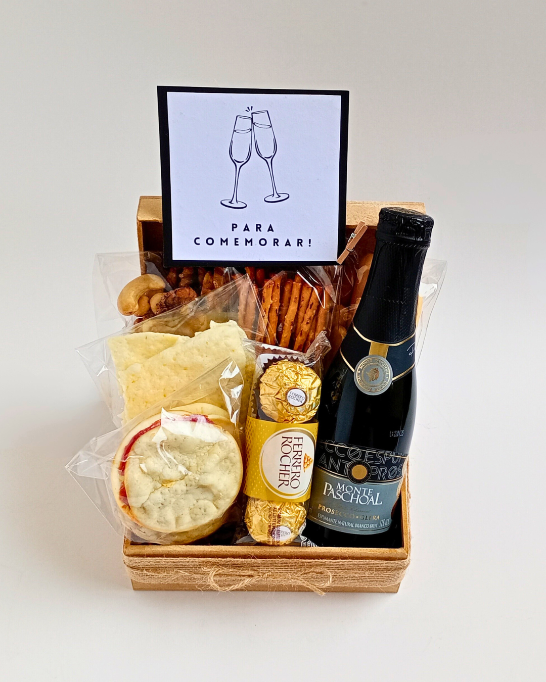 Cesta "Para Celebrar" - Tamanho P - com Espumante Prosecco