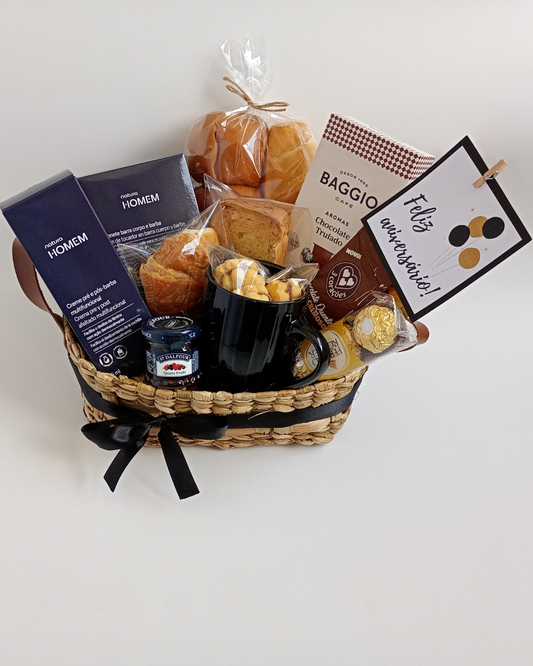 Cesta de Café da Manhã - com Natura Homem