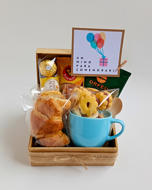 Cesta de Café da Manhã - Tam. P - Xícara Azul