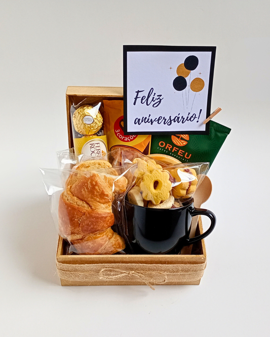 Cesta de Café da Manhã - Tam. P - Xícara Preta