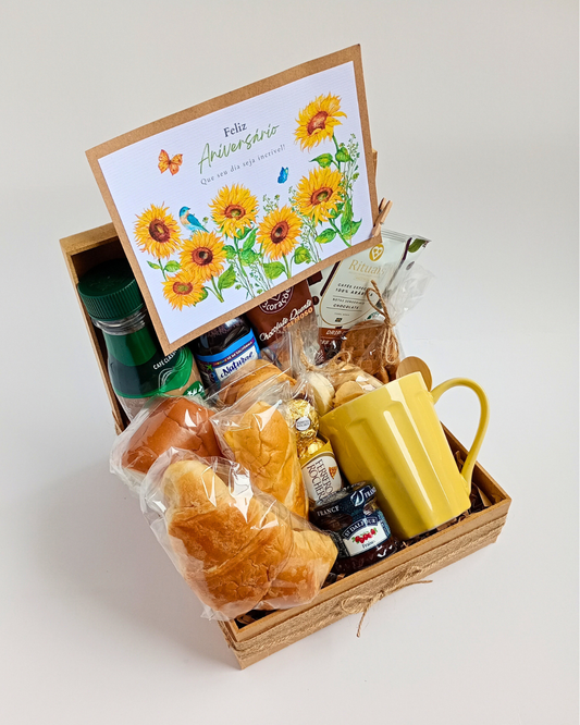 Cesta de Café da Manhã - Tam. M - Girassóis