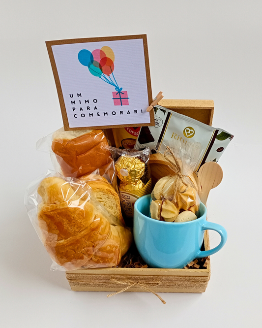 Café da Manhã - Tam. P - Xícara Amarela Azul