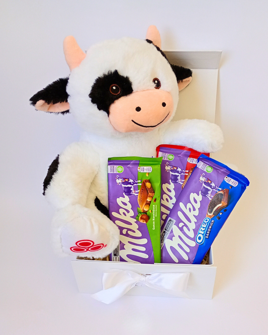 Cesta de Chocolate Milka com Pelúcia