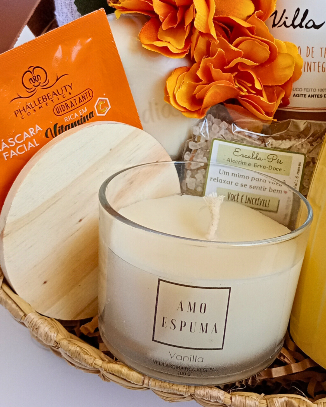 Cesta Artesanal com Mini Spa